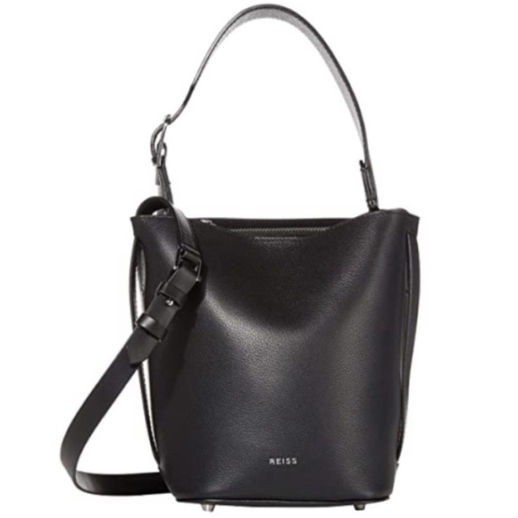 Reiss Handbags - Black Reiss Hudson Mini Leather Bucket Bag